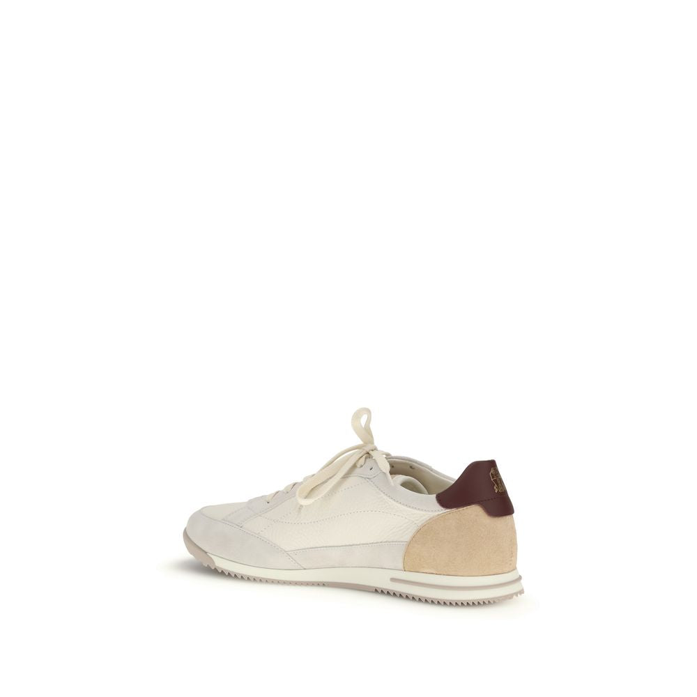 Baskets Brunello Cucinelli en cuir de veau beige Bos Taurus