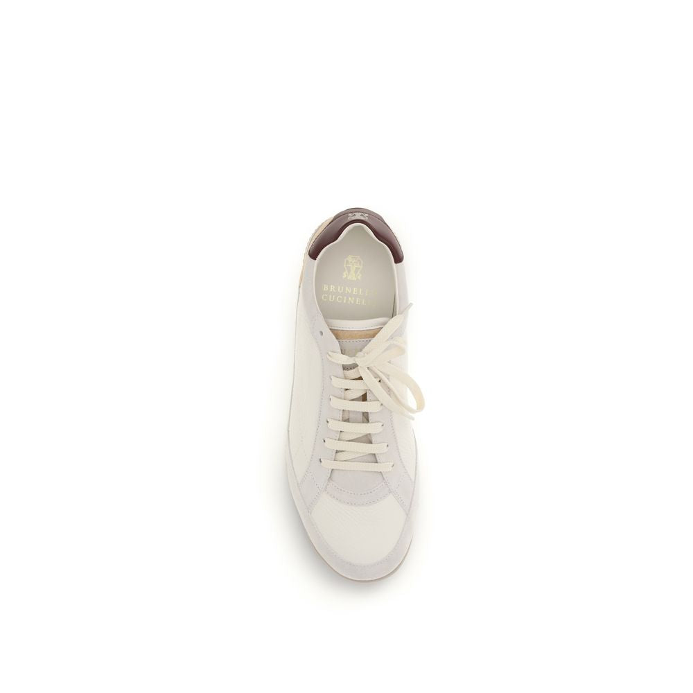 Baskets Brunello Cucinelli en cuir de veau beige Bos Taurus
