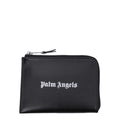 Palm Angels Porte-cartes en cuir noir