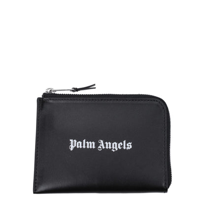 Portacarte Palm Angels in pelle nera