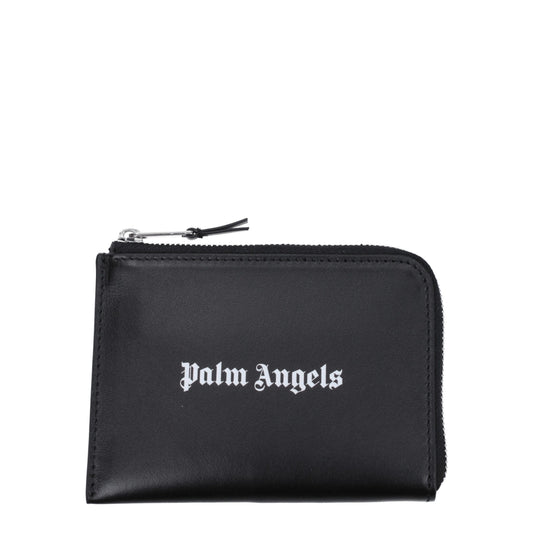Portacarte Palm Angels in pelle nera