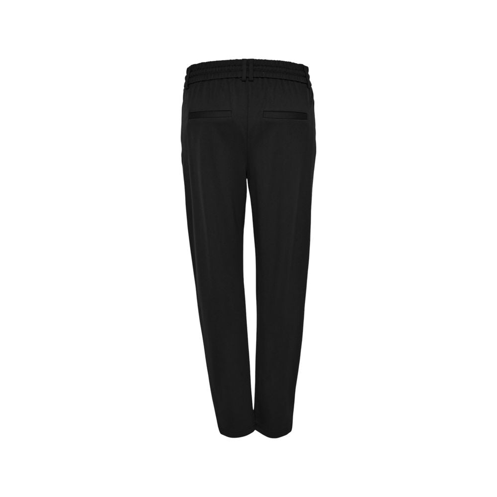 Pantalon décontracté en viscose noire uniquement