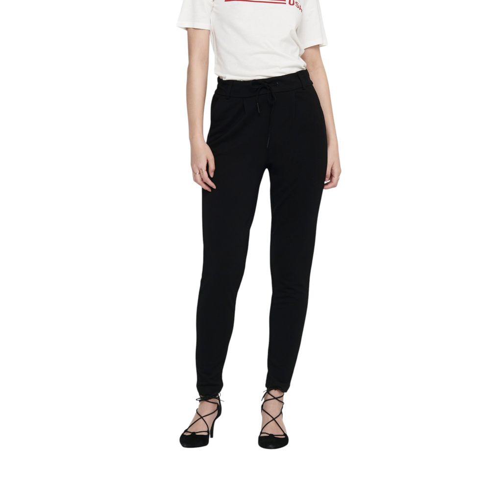 Pantalon décontracté en viscose noire uniquement