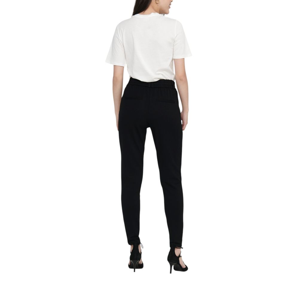 Pantalon décontracté en viscose noire uniquement