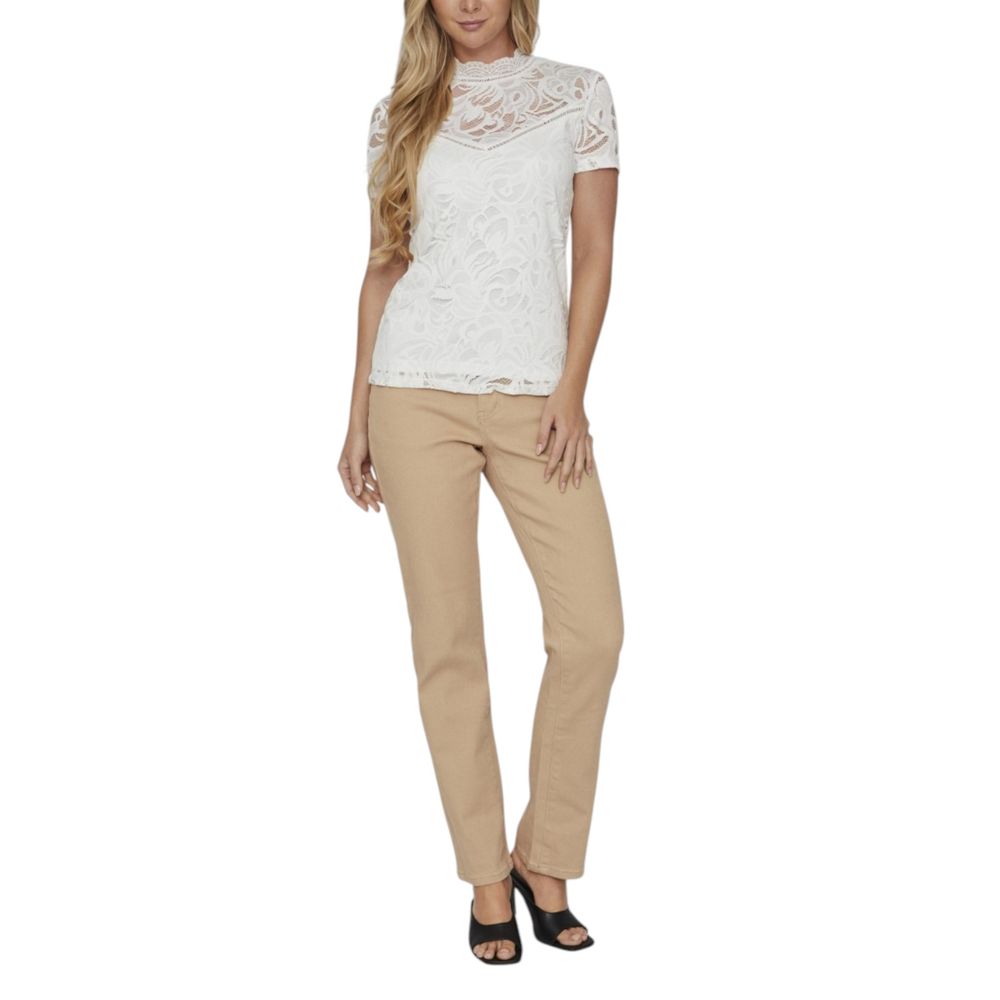 Maglietta in poliammide color crema Vila Clothes