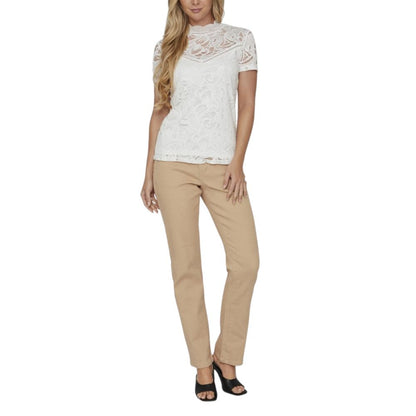 Maglietta in poliammide color crema Vila Clothes