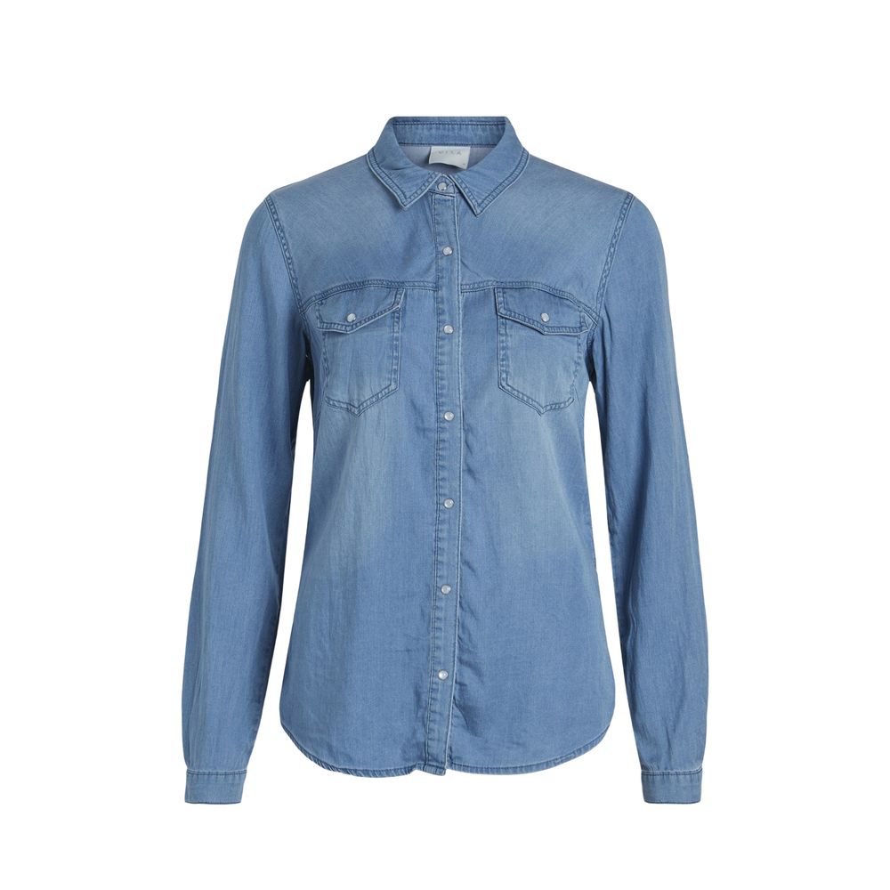 Camicetta in cotone azzurra Vila Clothes