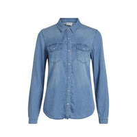 Camicetta in cotone azzurra Vila Clothes