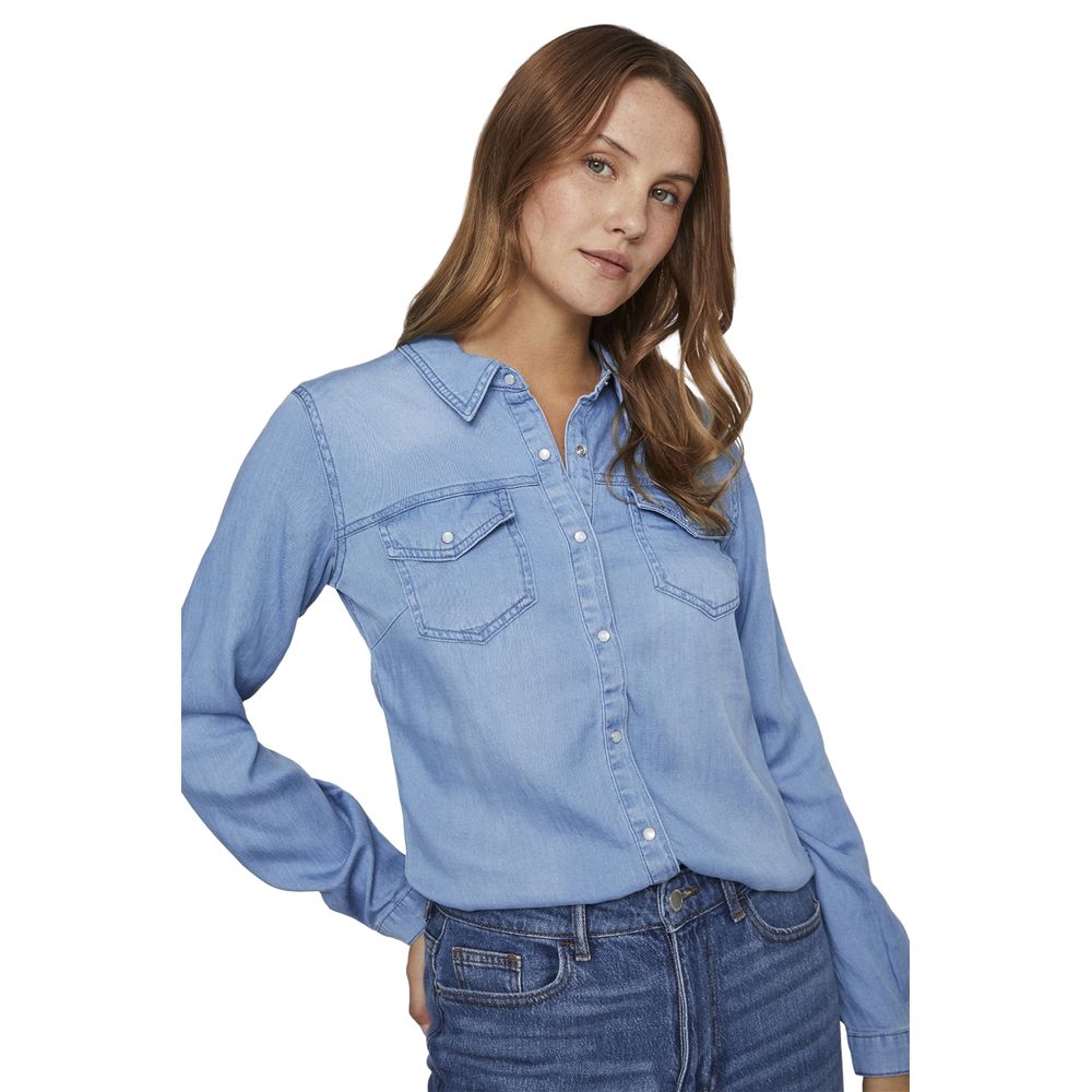 Camicetta in cotone azzurra Vila Clothes