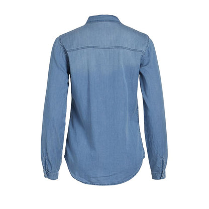 Camicetta in cotone azzurra Vila Clothes