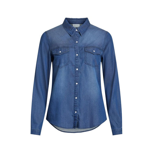 Camicetta blu in cotone Vila Clothes