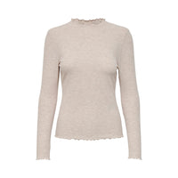 Solo lupetto in poliestere beige