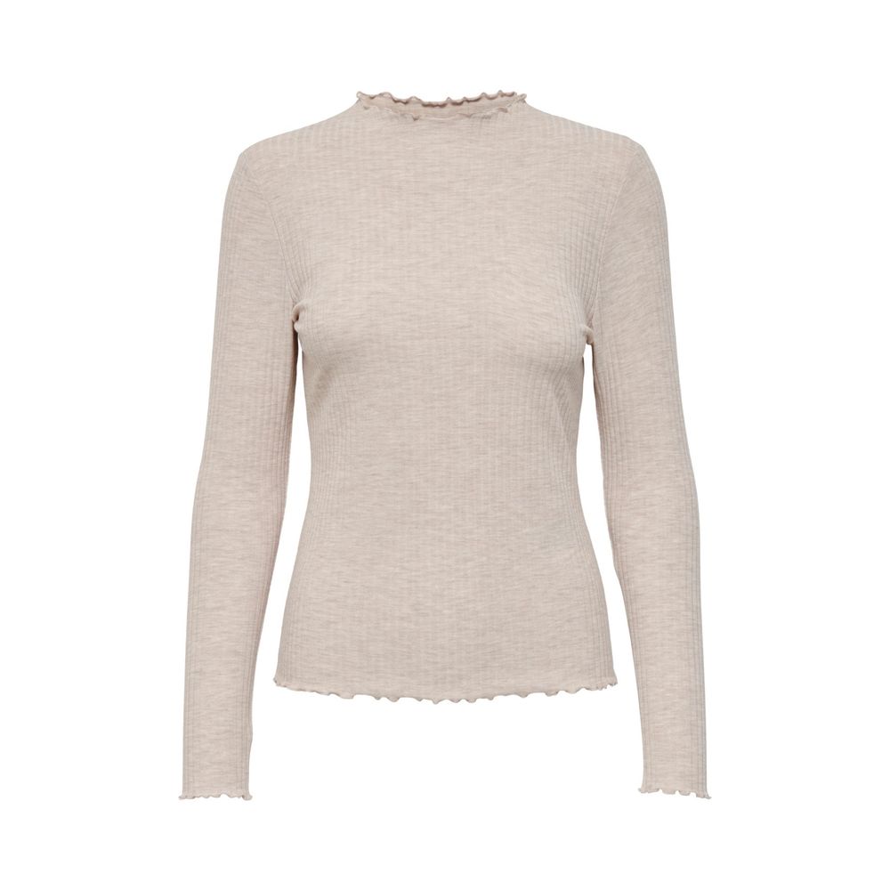 Seul col roulé en polyester beige