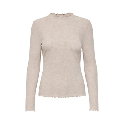 Solo lupetto in poliestere beige