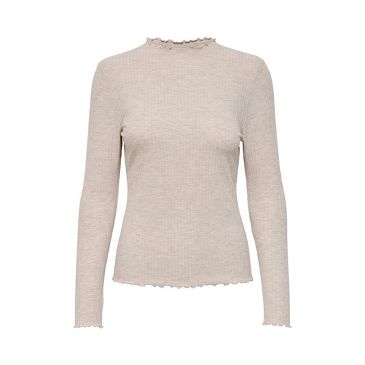 Solo lupetto in poliestere beige