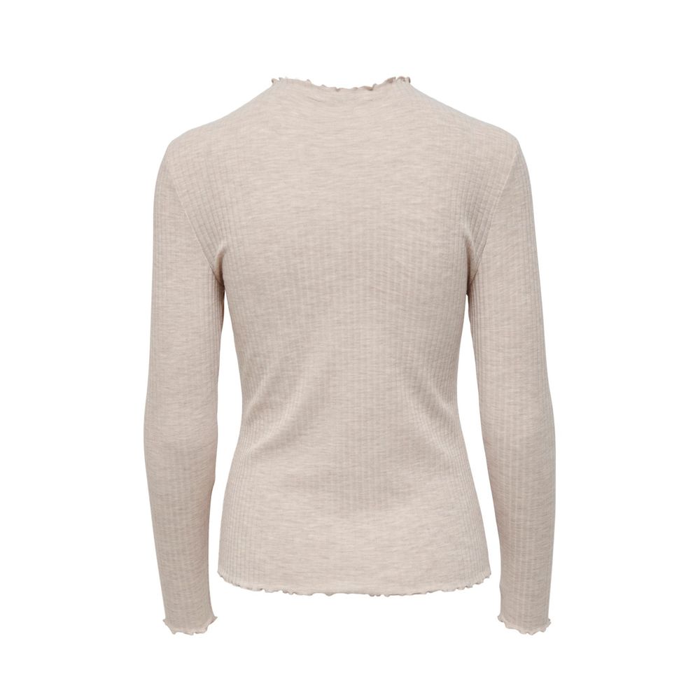 Seul col roulé en polyester beige