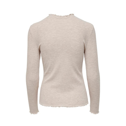 Solo lupetto in poliestere beige