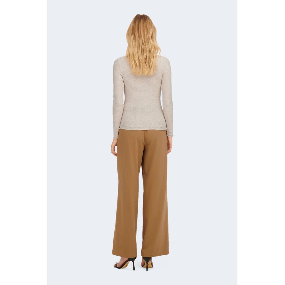 Seul col roulé en polyester beige