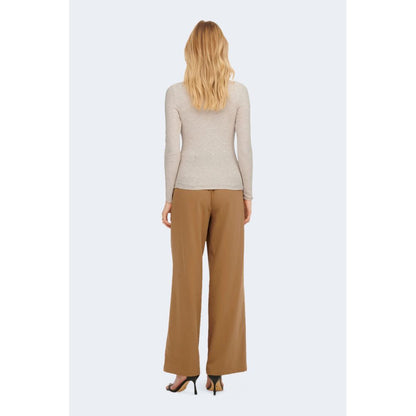 Solo lupetto in poliestere beige