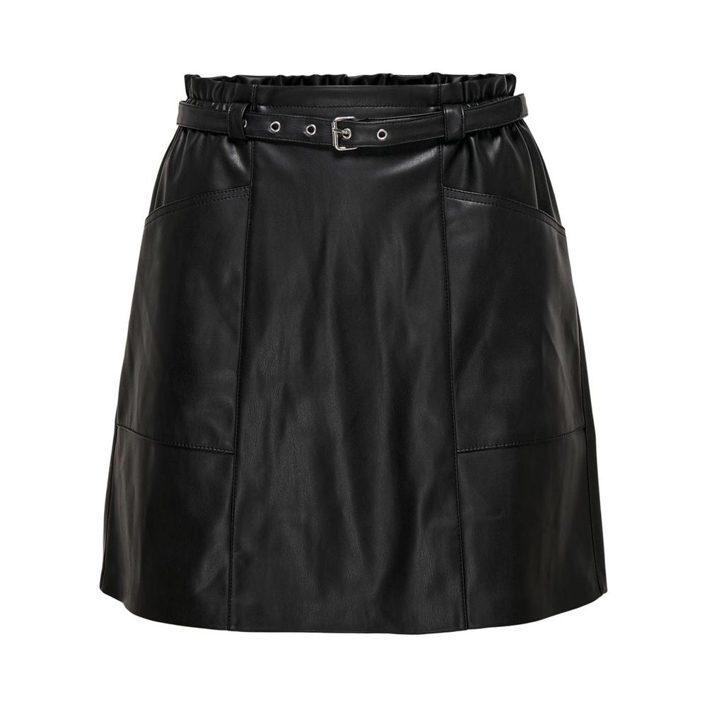 Mini-jupe noire en polyester uniquement