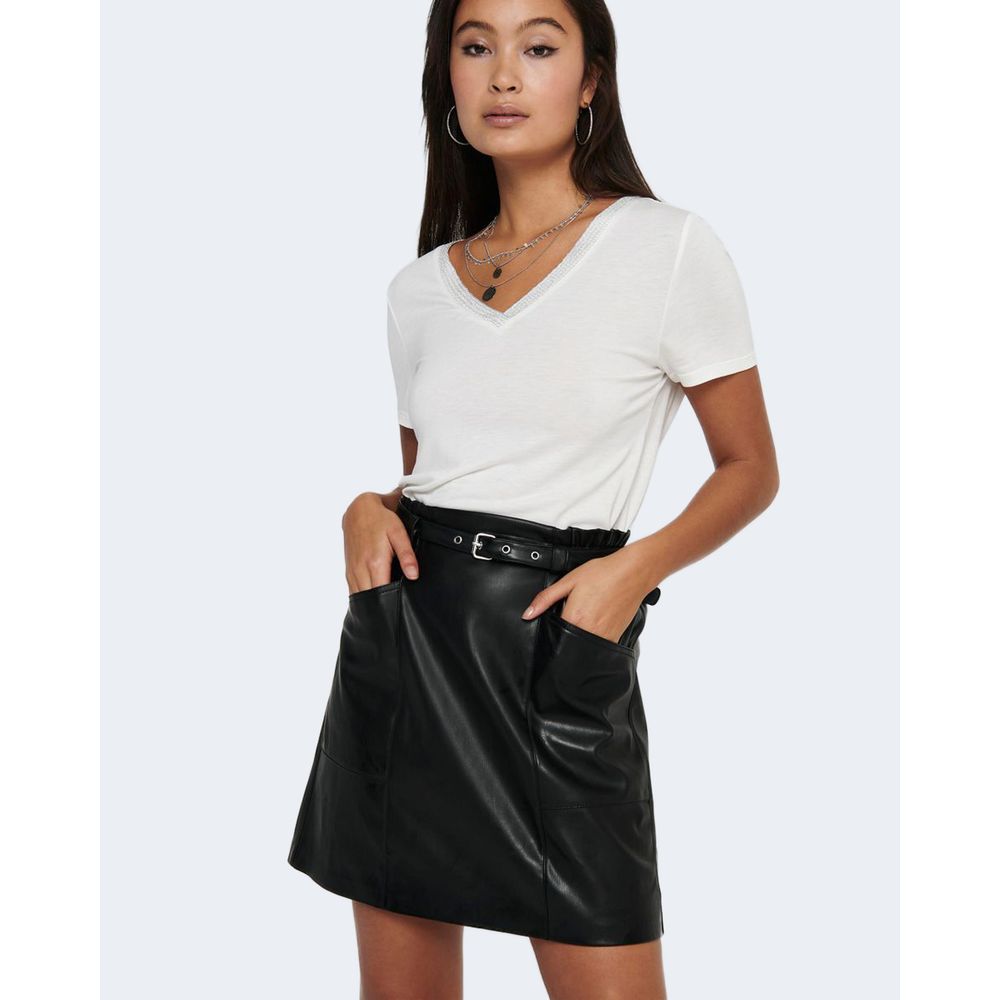 Mini-jupe noire en polyester uniquement