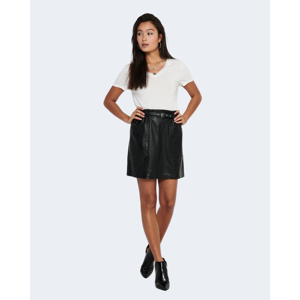 Mini-jupe noire en polyester uniquement