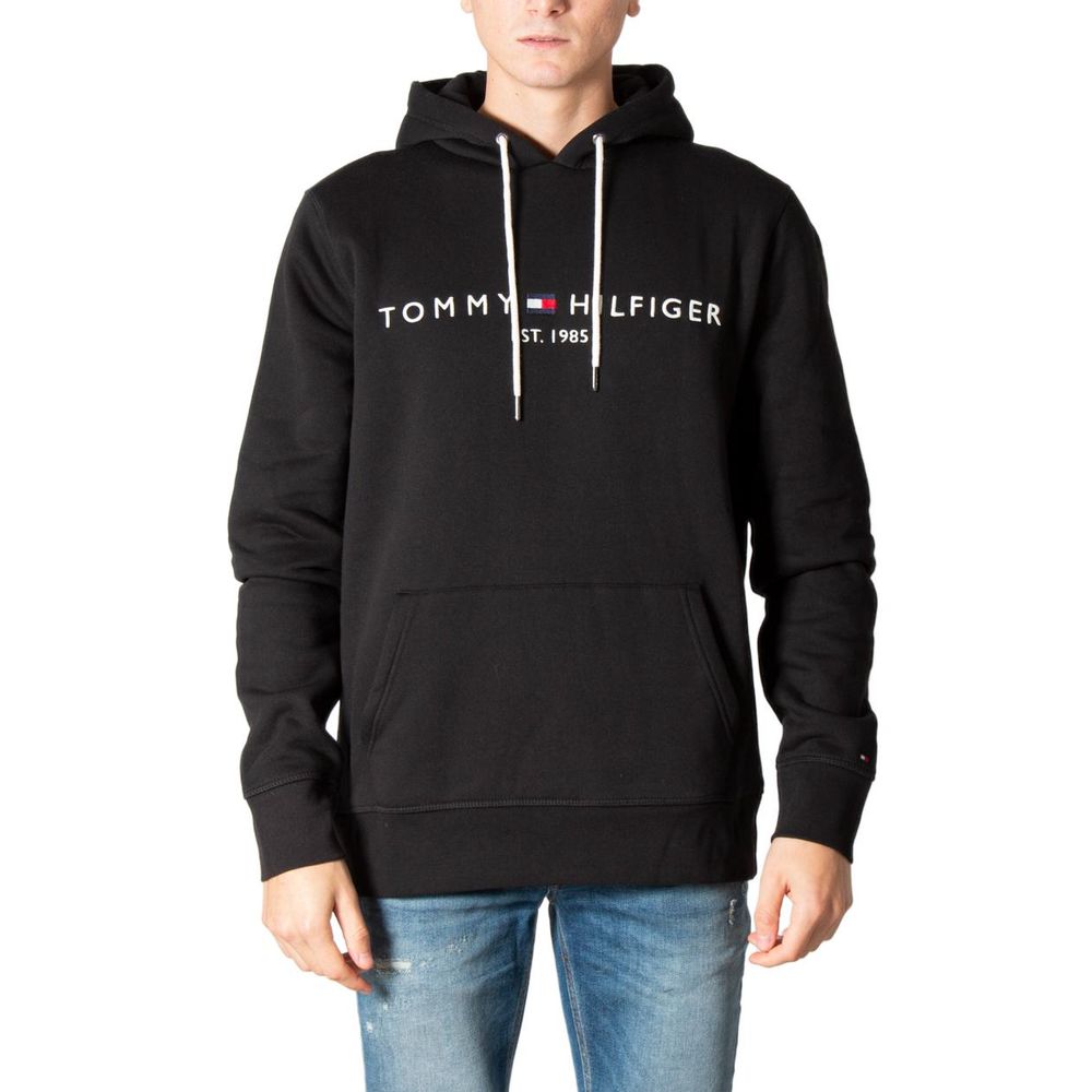 Felpa con cappuccio Tommy Hilfiger in cotone nero