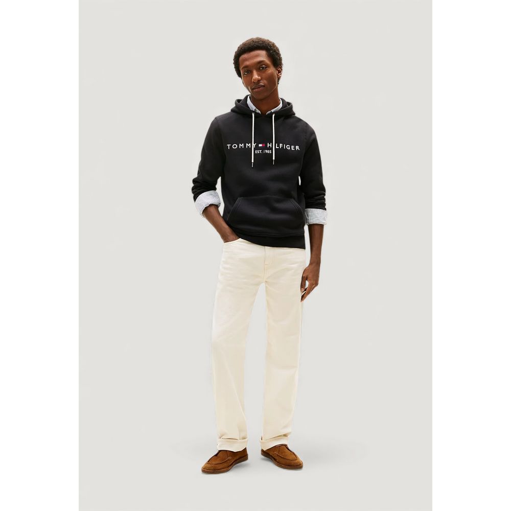 Felpa con cappuccio Tommy Hilfiger in cotone nero