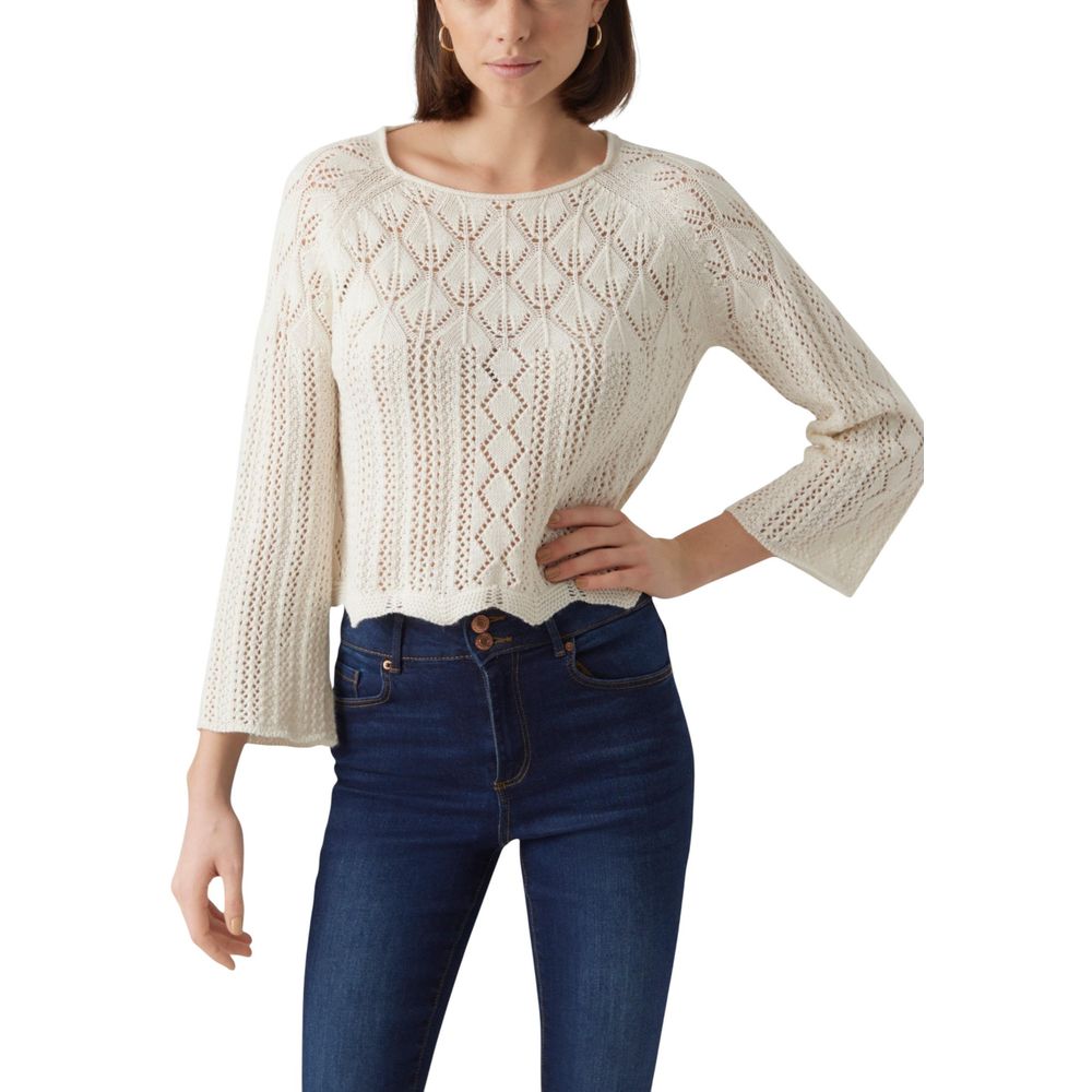 Sweat-shirt Vero Moda en coton beige