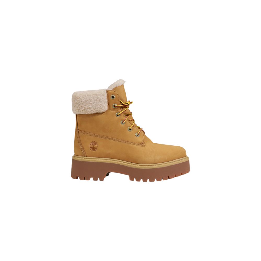 Bottines à lacets en cuir recyclé beige Timberland