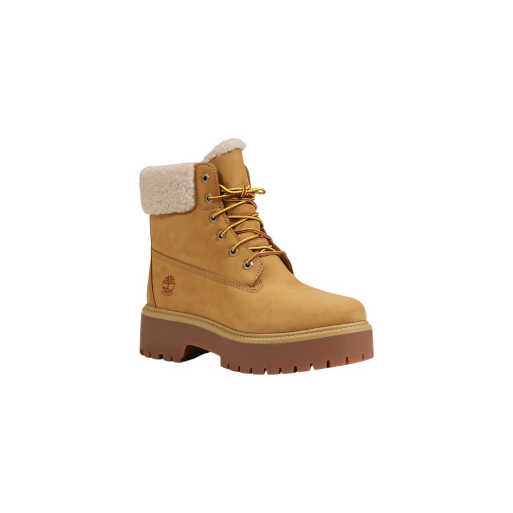 Bottines à lacets en cuir recyclé beige Timberland