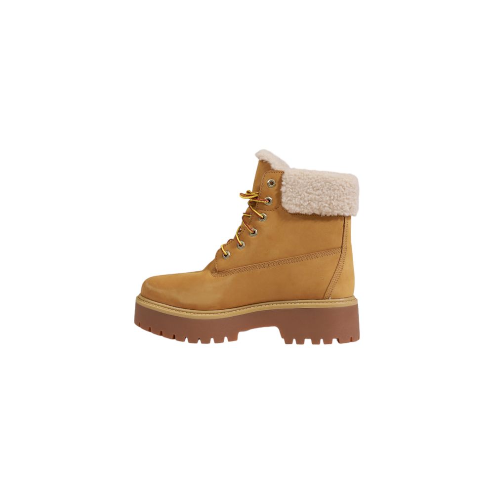 Bottines à lacets en cuir recyclé beige Timberland