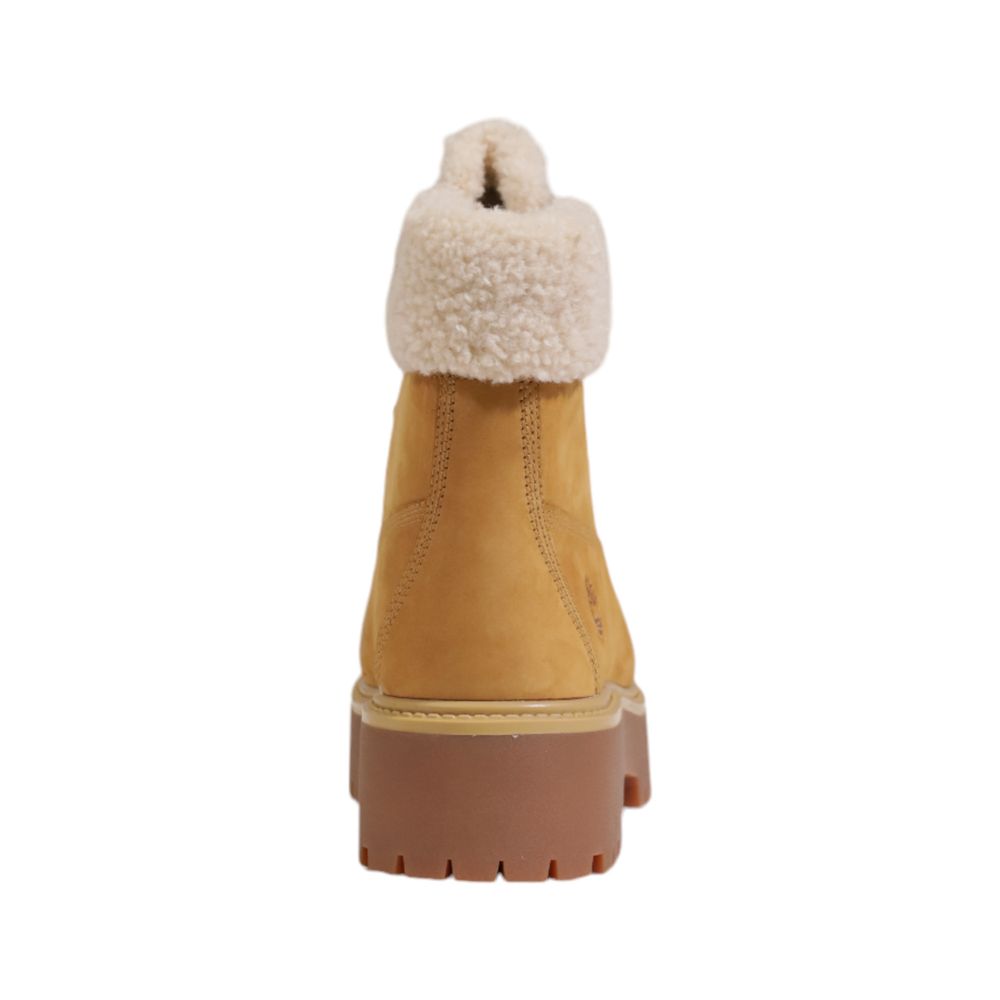 Bottines à lacets en cuir recyclé beige Timberland