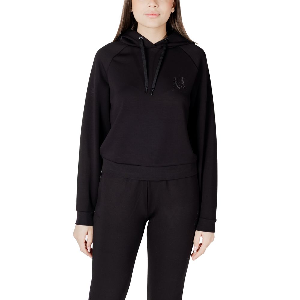 Sweat à capuche en viscose noire Armani Exchange
