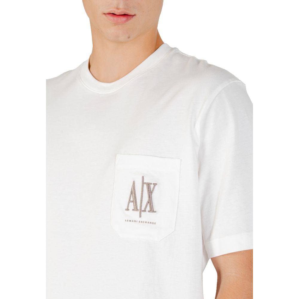 T-shirt en coton crème Armani Exchange