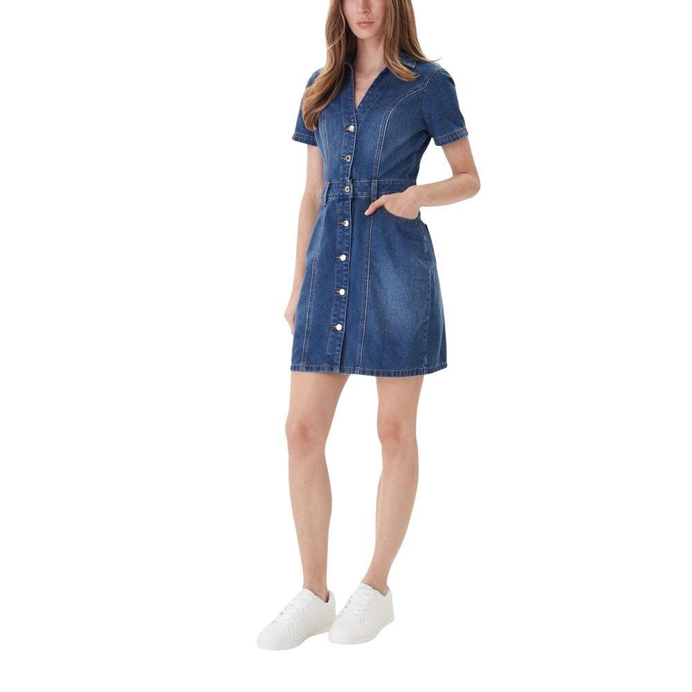 Robe midi Morgan De Toi en coton bleu