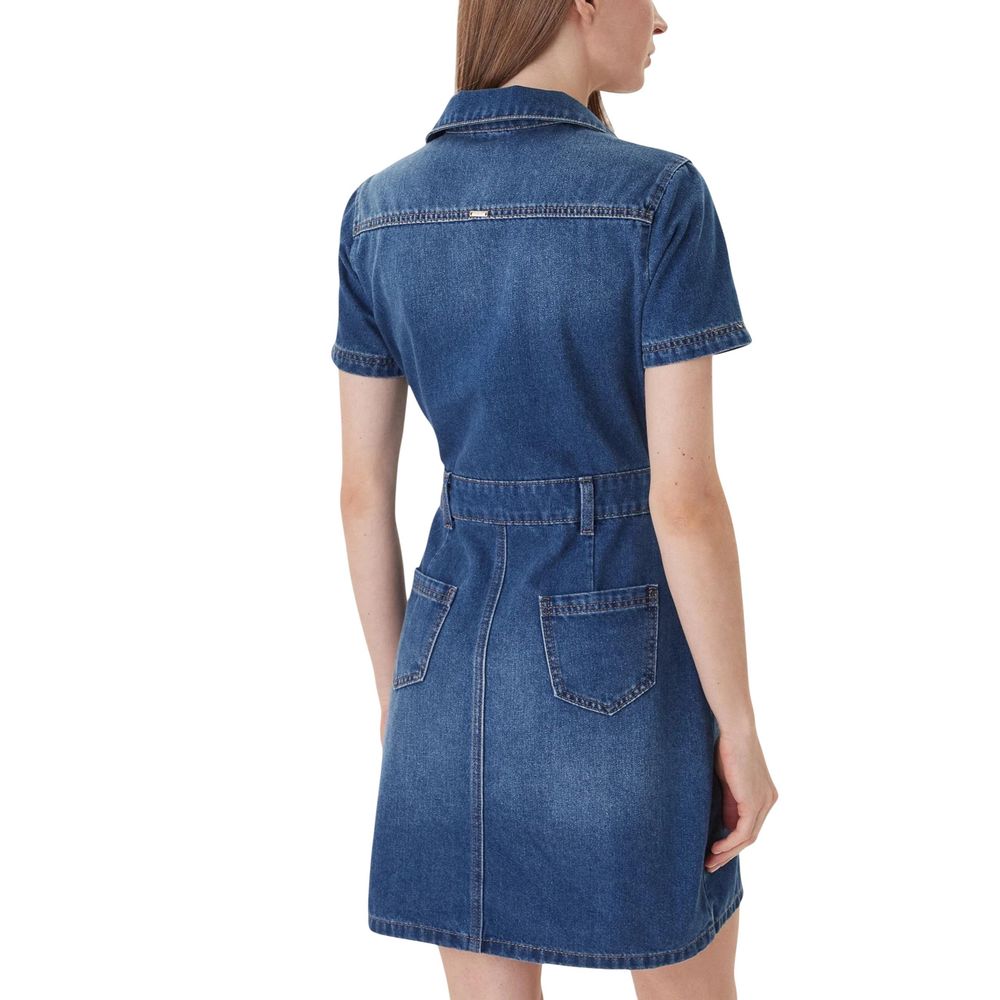Robe midi Morgan De Toi en coton bleu