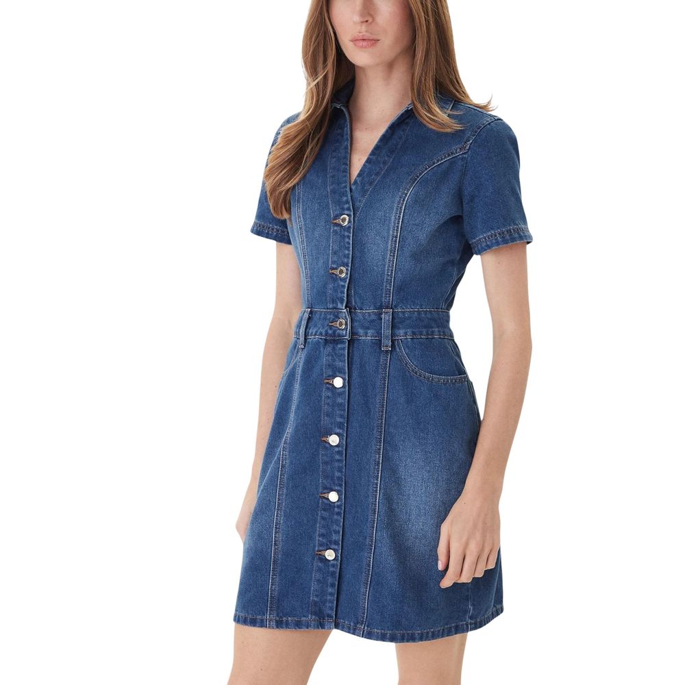 Robe midi Morgan De Toi en coton bleu