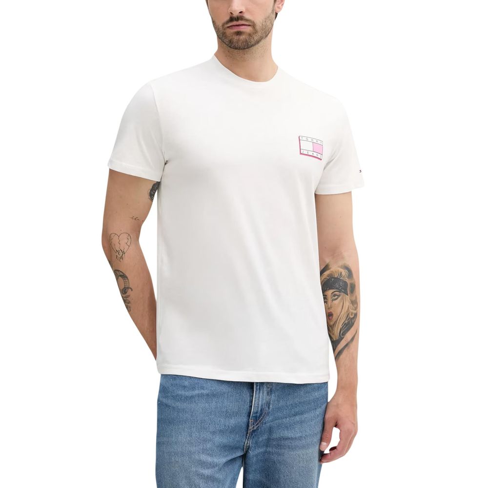 T-shirt Tommy Hilfiger Jeans in Cotone Riciclato Crema