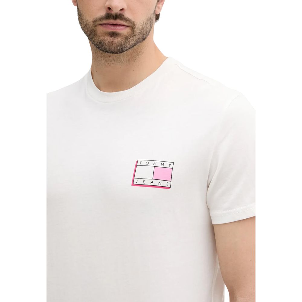 T-shirt Tommy Hilfiger Jeans in Cotone Riciclato Crema