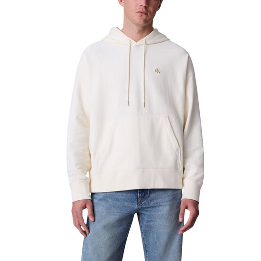 Sweat à capuche Calvin Klein Jeans en coton blanc