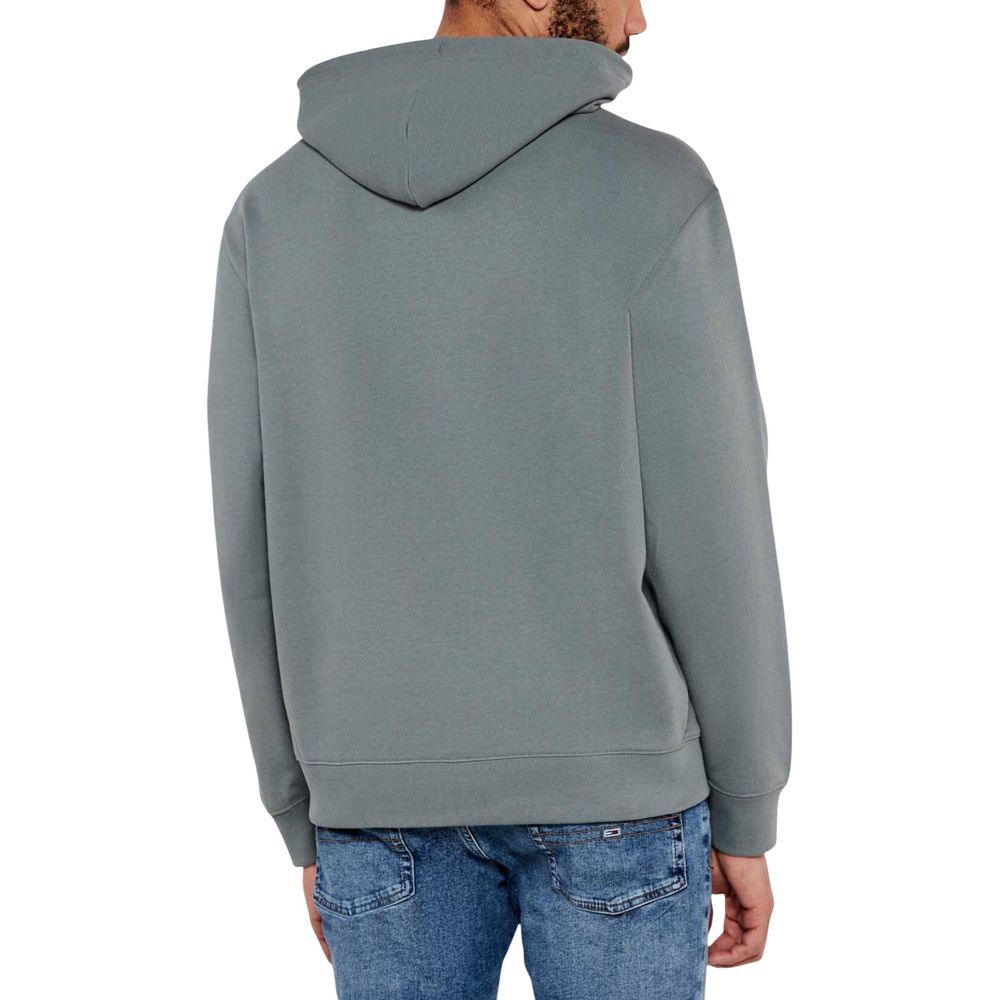 Felpa con cappuccio in cotone grigia Calvin Klein Jeans