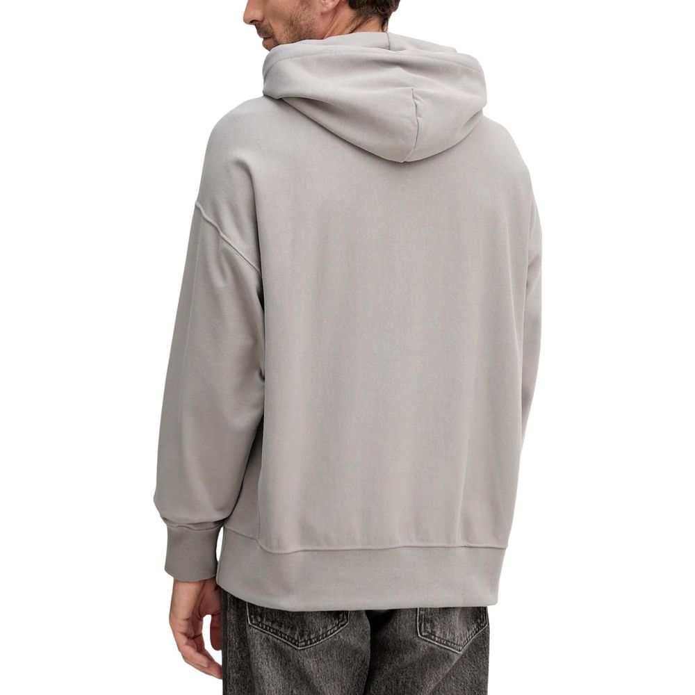 Felpa con cappuccio in cotone grigia Calvin Klein Jeans