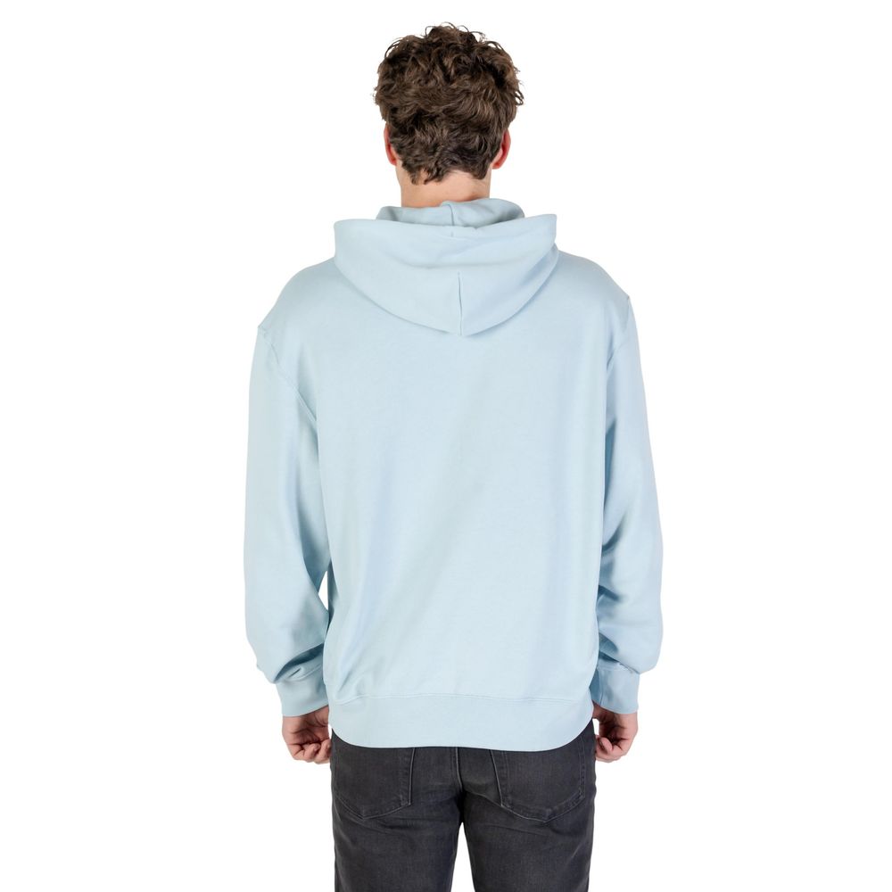 Felpa in cotone blu con cappuccio Calvin Klein Jeans