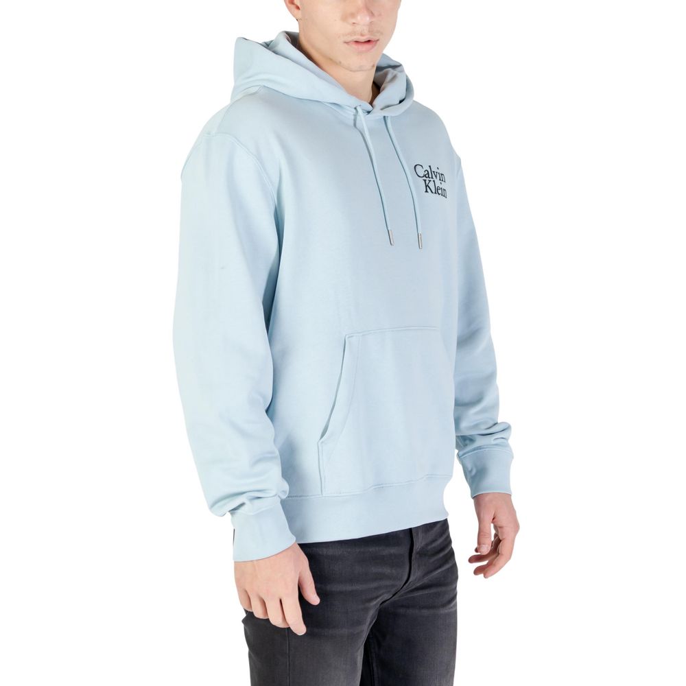 Felpa in cotone blu con cappuccio Calvin Klein Jeans