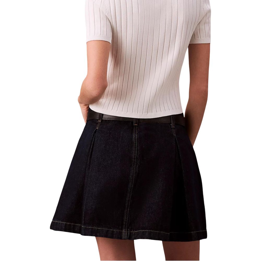 Jupe Courte en Coton Bleu Calvin Klein Jeans