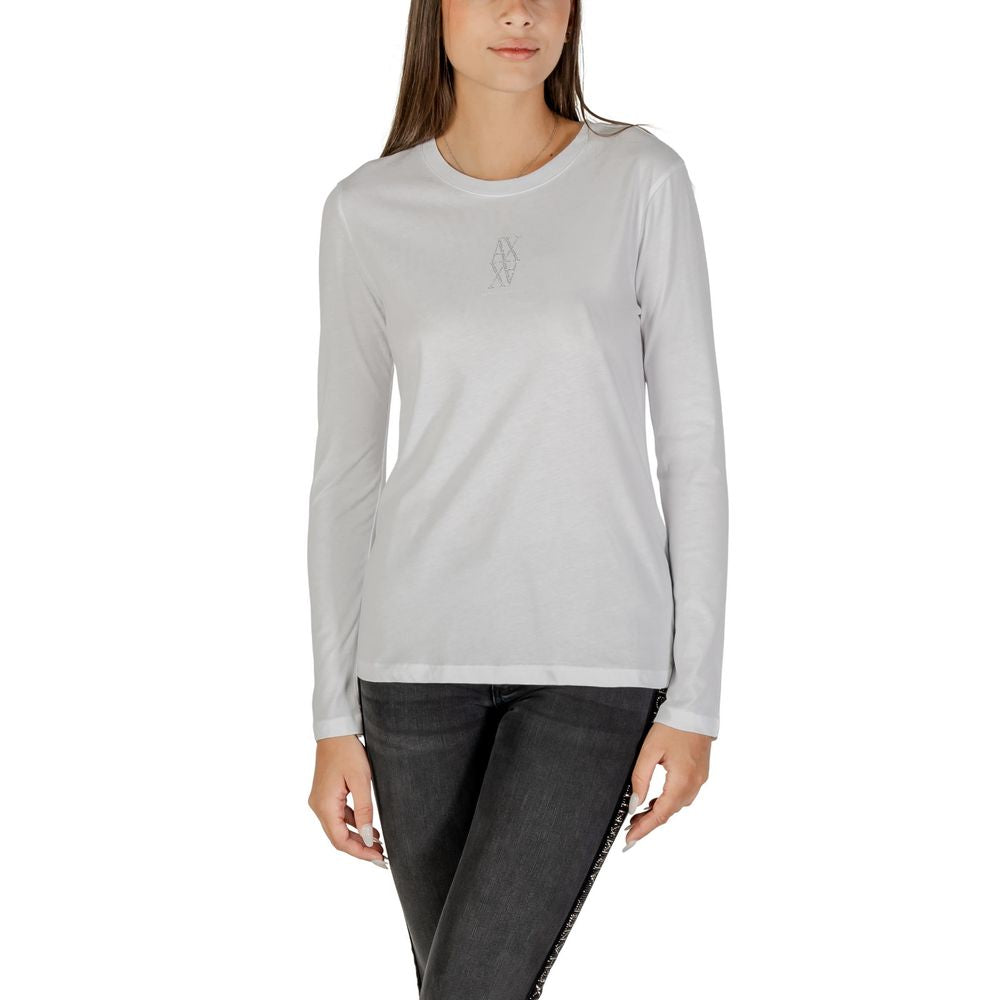 T-shirt a maniche lunghe Armani Exchange in cotone bianco