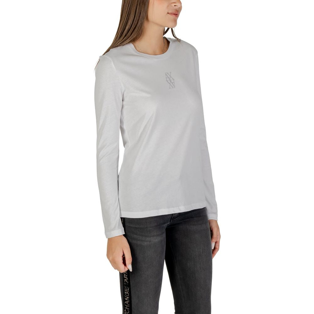 T-shirt a maniche lunghe Armani Exchange in cotone bianco