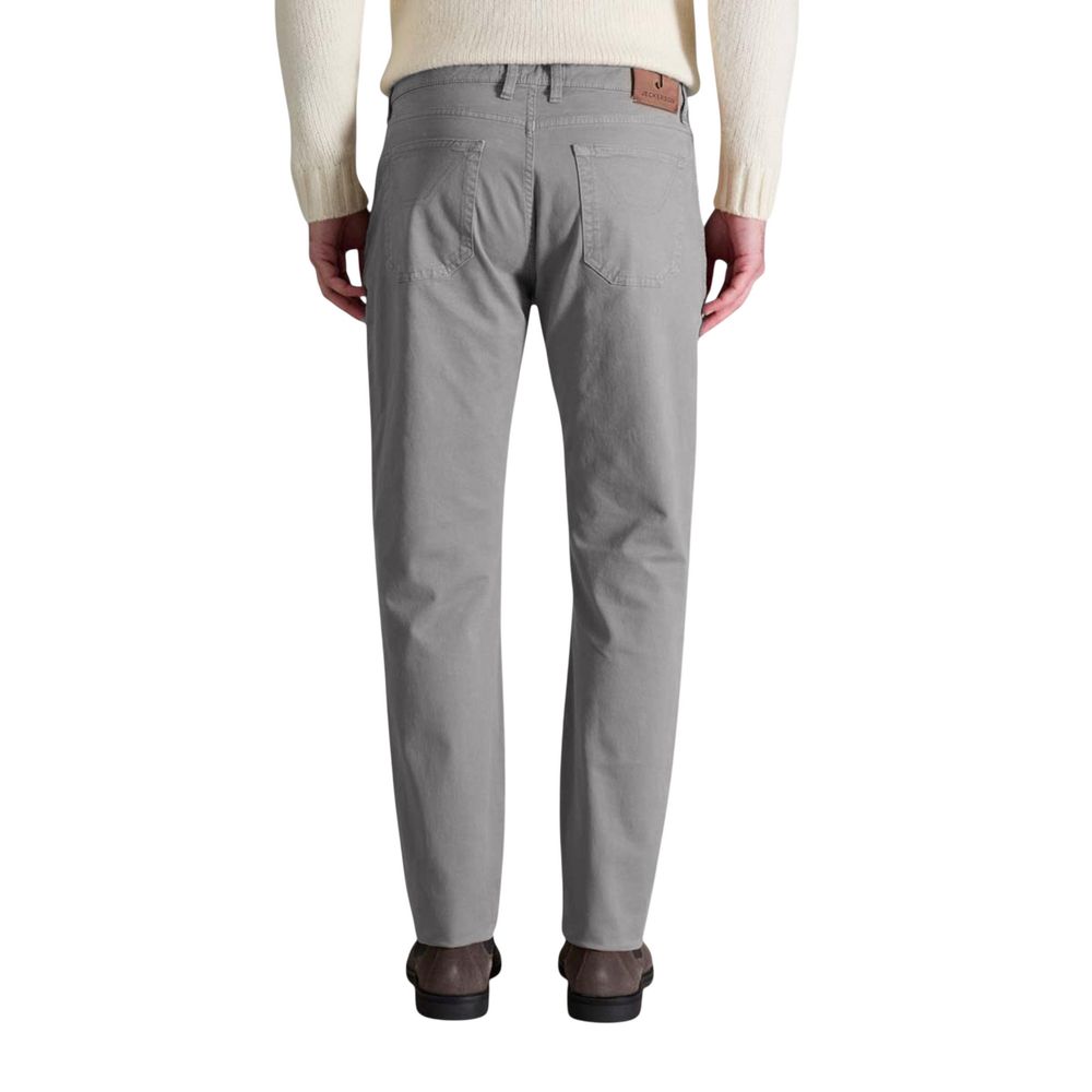 Jeckerson Pantaloni Skinny Grigio Cotone