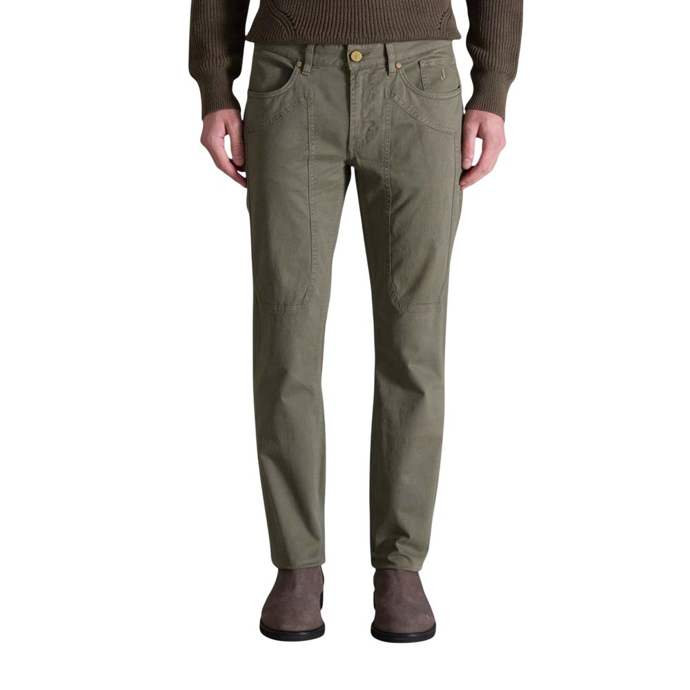 Jeckerson Pantaloni Skinny Verdi in Cotone